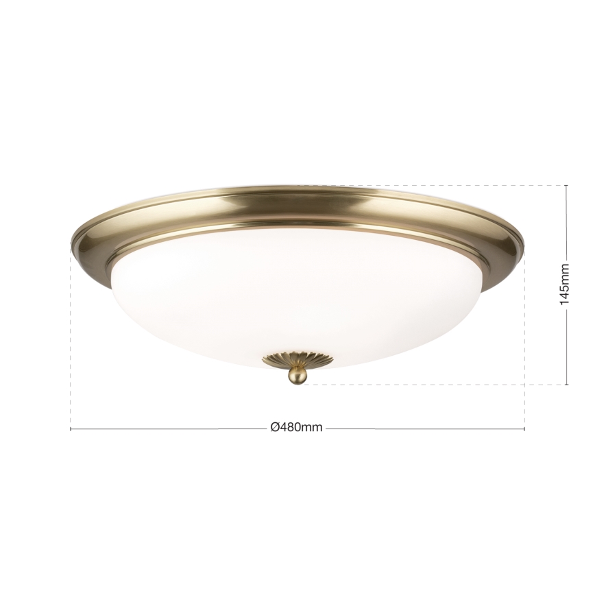 Lampa sufitowa EMPIRA 3xE27/40W/230V Ø 48 cm mosiądz