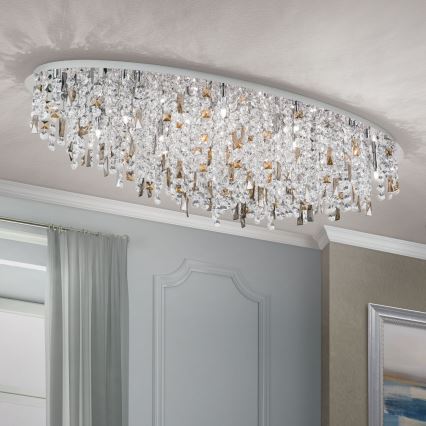 Lampa sufitowa kryształowa CRYSTALRIVER 21xG9/40W/230V chrom błyszczący