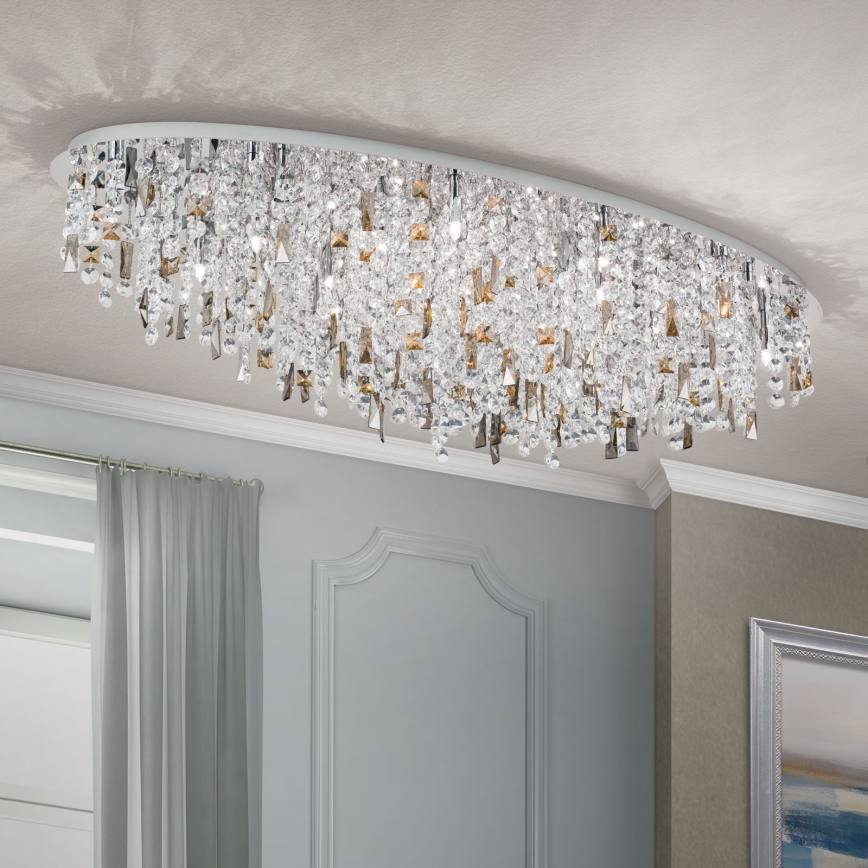 Lampa sufitowa kryształowa CRYSTALRIVER 21xG9/40W/230V chrom błyszczący