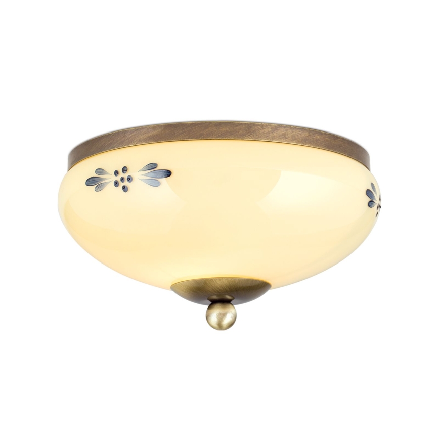 Lampa sufitowa LANDHAUS 1xE27/60W/230V śr. 21 cm brąz/beżowy/niebieski