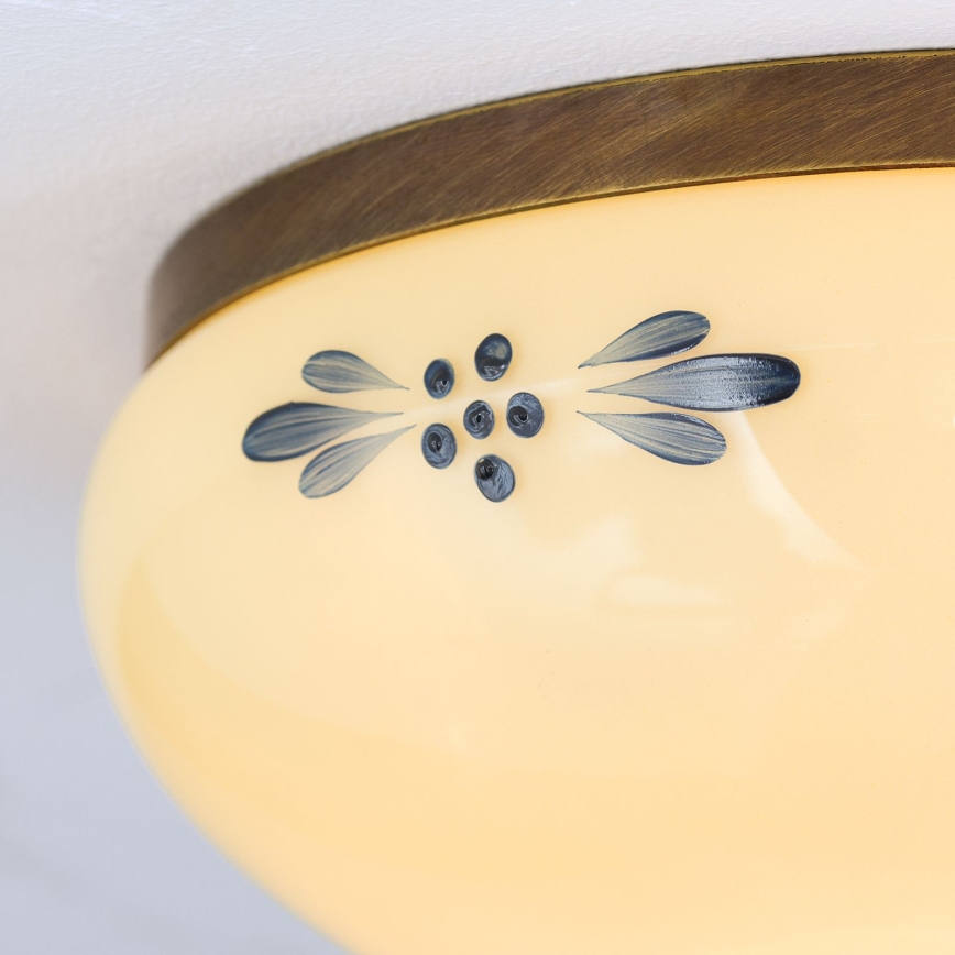 Lampa sufitowa LANDHAUS 1xE27/60W/230V śr. 21 cm brąz/beżowy/niebieski