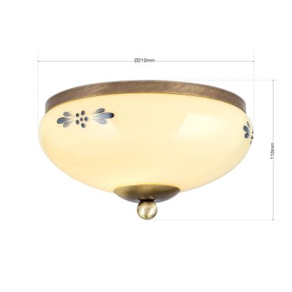 Lampa sufitowa LANDHAUS 1xE27/60W/230V śr. 21 cm brąz/beżowy/niebieski