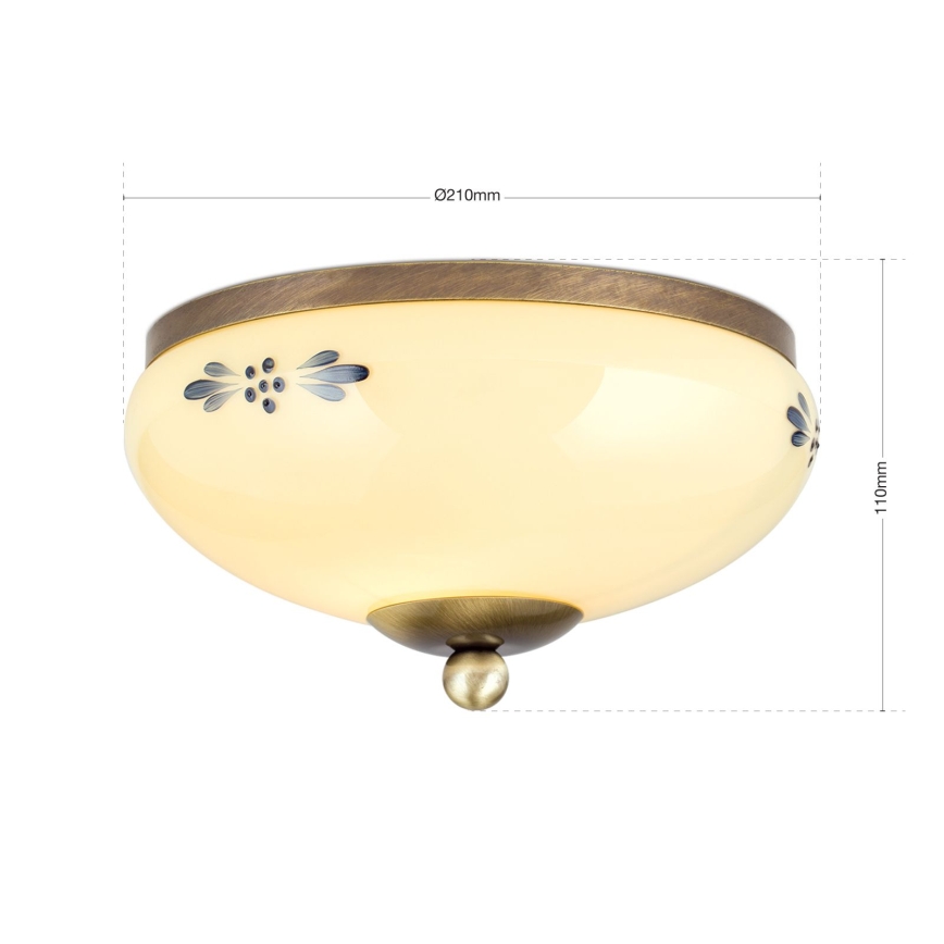 Lampa sufitowa LANDHAUS 1xE27/60W/230V śr. 21 cm brąz/beżowy/niebieski