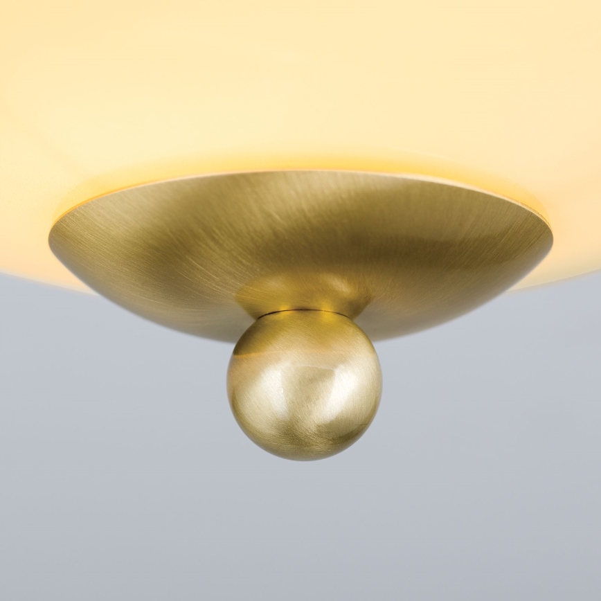 Lampa sufitowa LANDHAUS 1xE27/60W/230V śr. 21 cm mosiężna/beżowa/niebieska