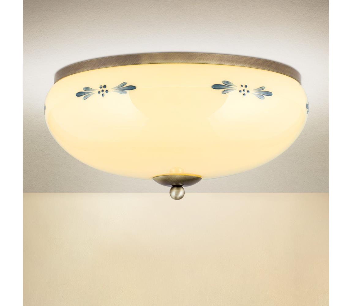 Orion - Lampa sufitowa LANDHAUS 3xE27/60W/230V Ø 35 cm brązowy/beżowy/niebieski