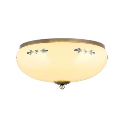 Lampa sufitowa LANDHAUS 3xE27/60W/230V Ø 35 cm brązowy/beżowy/niebieski