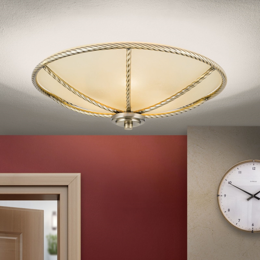 Lampa sufitowa MAURO 3xE27/60W/230V Ø 42 cm brąz