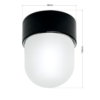 Lampa sufitowa OSTIA 1xE27/40W/230V, średnica 9,8 cm, czarna