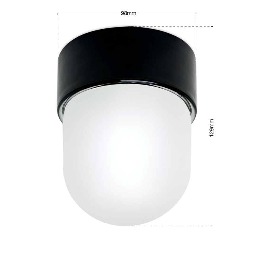 Lampa sufitowa OSTIA 1xE27/40W/230V, średnica 9,8 cm, czarna