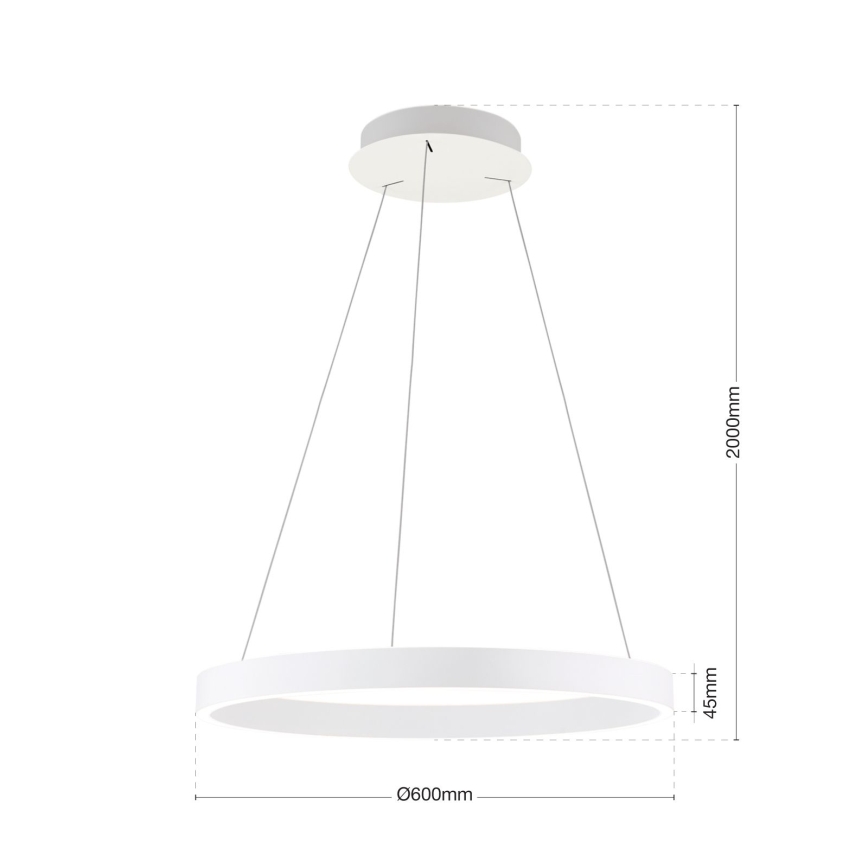 ściemnialny żyrandol LED na lince KOLK LED/60W/230V 2700/3000/4000K śr. 60 cm biały