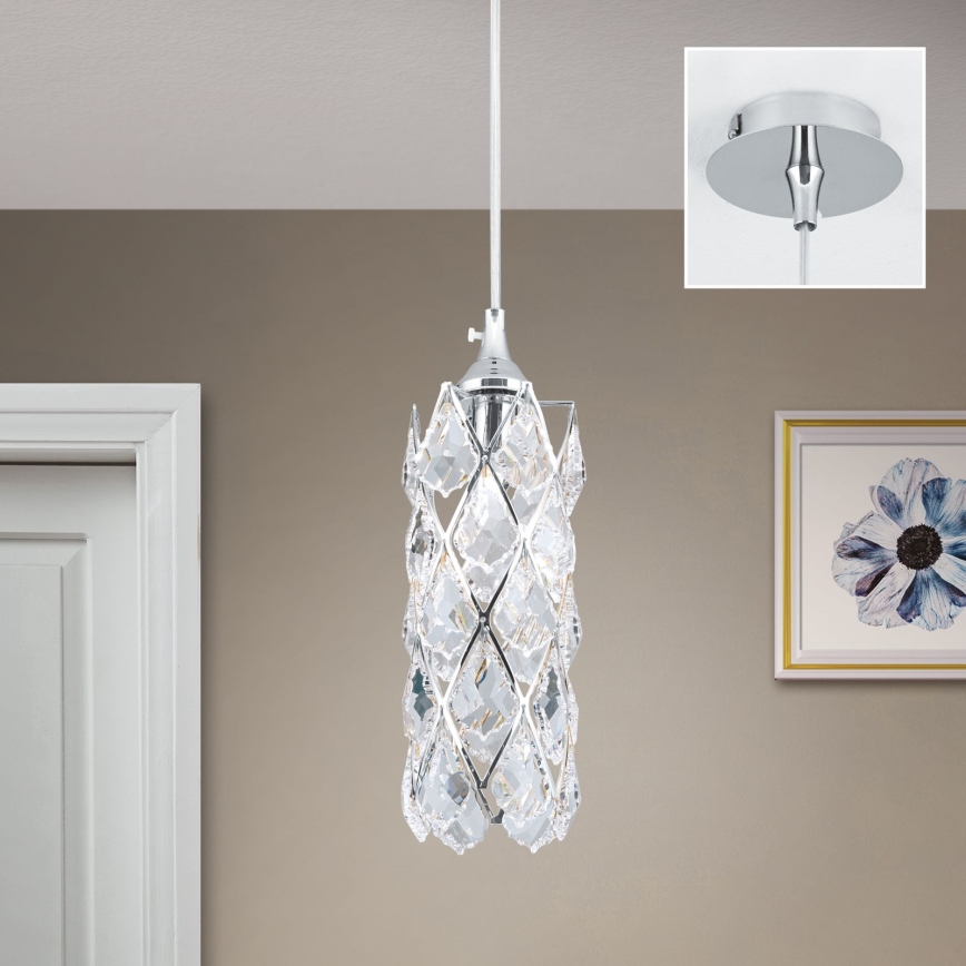 Lampa wisząca na przewodzie RITA 1xG9/40W/230V, chrom błyszczący
