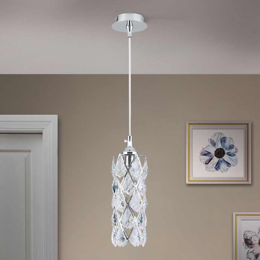 Lampa wisząca na przewodzie RITA 1xG9/40W/230V, chrom błyszczący