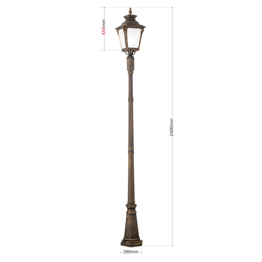 Lampa zewnętrzna AIKO 1xE27/60W/230V 240 cm IP23 brąz/patyna