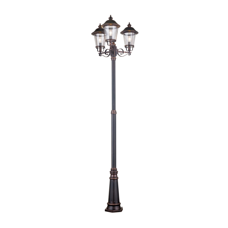 Lampa zewnętrzna KENZO 3xE27/100W/230V IP44 brąz/patyna