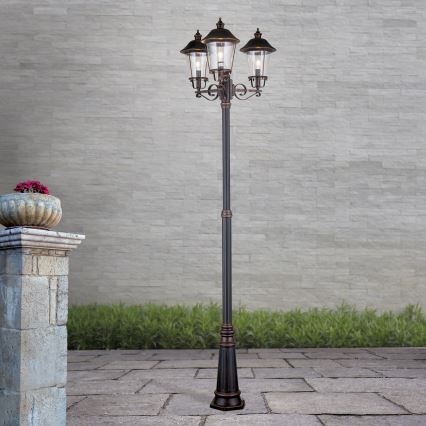 Lampa zewnętrzna KENZO 3xE27/100W/230V IP44 brąz/patyna