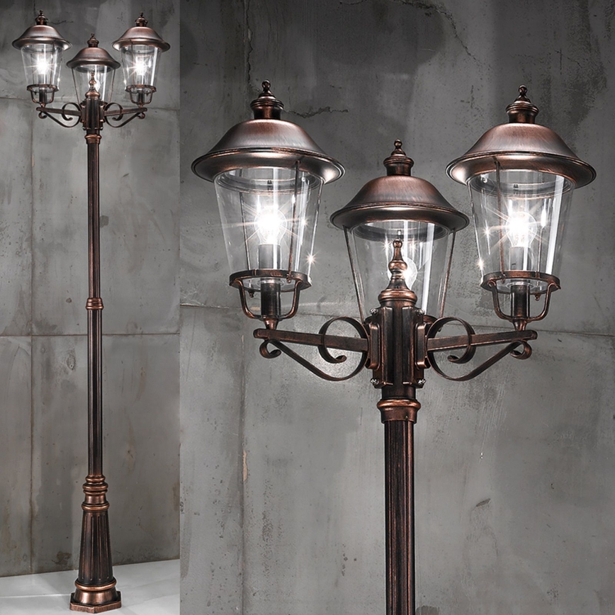 Lampa zewnętrzna KENZO 3xE27/100W/230V IP44 brąz/patyna