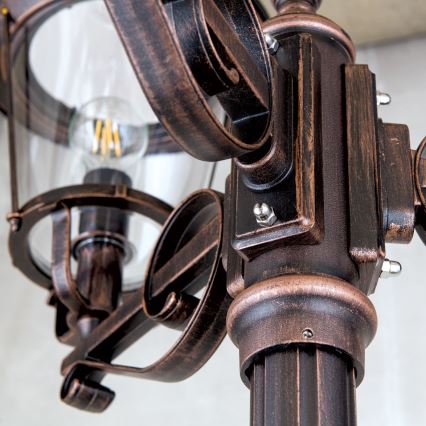 Lampa zewnętrzna KENZO 3xE27/100W/230V IP44 brąz/patyna