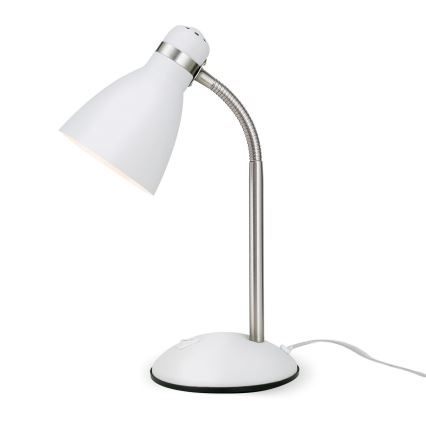 Lampka biurkowa SCHOOL 1xE27/40W/230V biała/matowy chrom