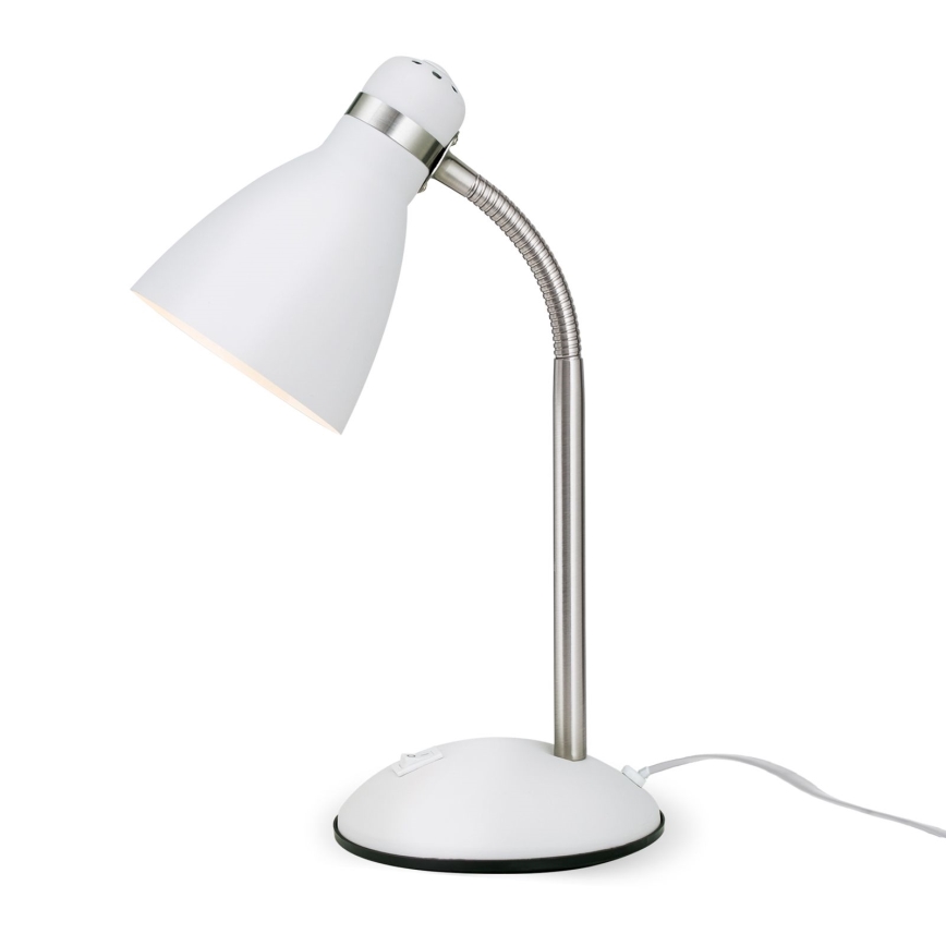 Lampka biurkowa SCHOOL 1xE27/40W/230V biała/matowy chrom