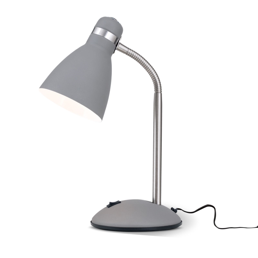 Lampka biurkowa SCHOOL 1xE27/40W/230V szara/matowy chrom