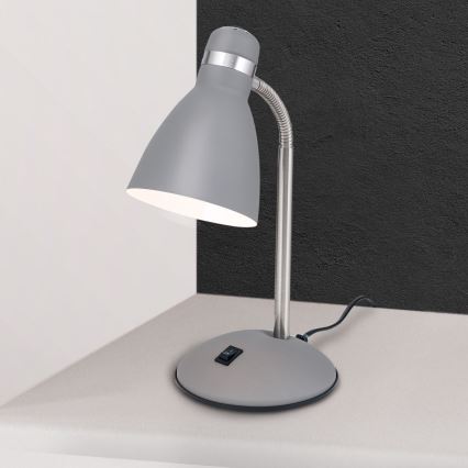 Lampka biurkowa SCHOOL 1xE27/40W/230V szara/matowy chrom