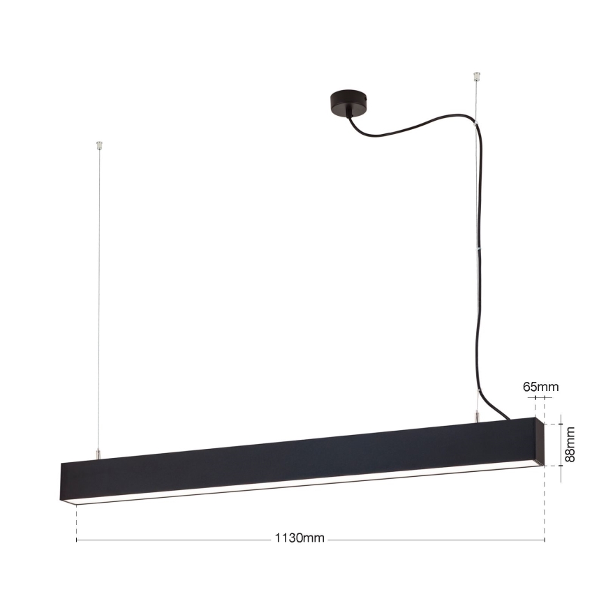 Lampa sufitowa/wisząca LED 2w1 PALKKI LED/38W/230V 3000/4000/5000K czarna
