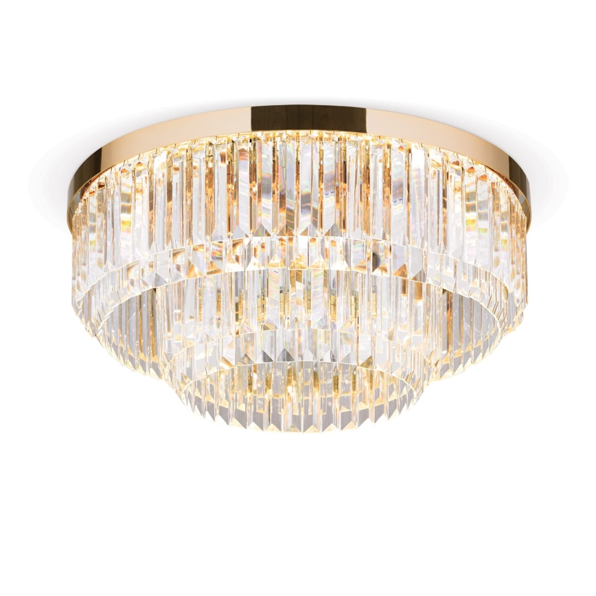 LED Ściemnialny plafon kryształowy PRISM LED/80W/230V śr. 55 cm 24K złoty