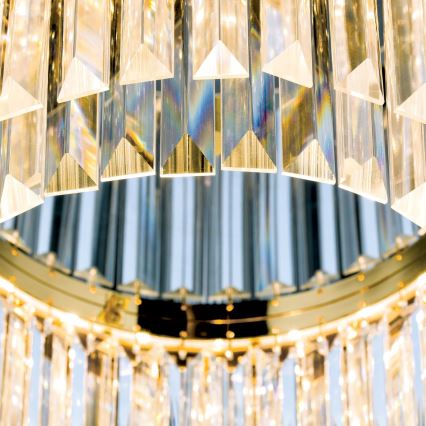 LED Ściemnialny plafon kryształowy PRISM LED/80W/230V śr. 55 cm 24K złoty