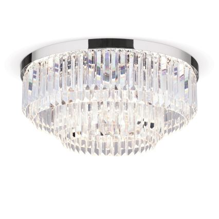 LED Ściemnialny plafon kryształowy PRISM LED/80W/230V śr. 55 cm chrom błyszczący