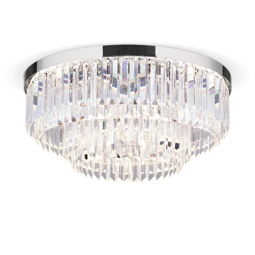 LED Ściemnialny plafon kryształowy PRISM LED/80W/230V śr. 55 cm chrom błyszczący