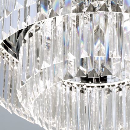 LED Ściemnialny plafon kryształowy PRISM LED/80W/230V śr. 55 cm chrom błyszczący