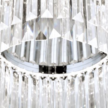 LED Ściemnialny plafon kryształowy PRISM LED/80W/230V śr. 55 cm chrom błyszczący
