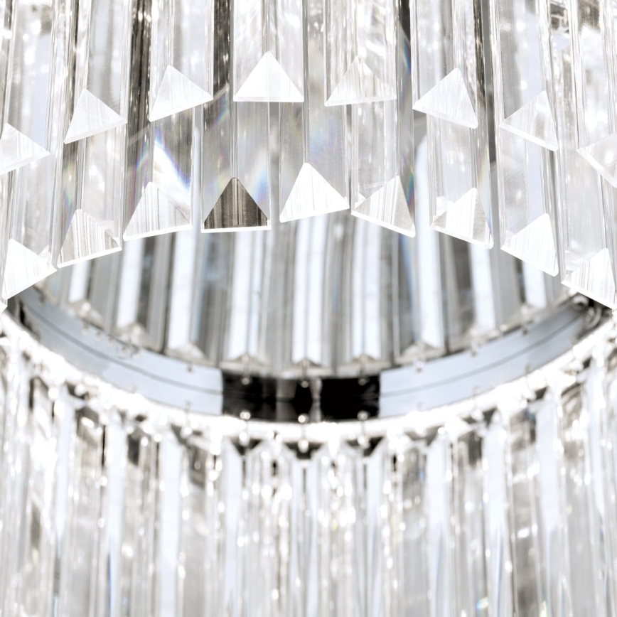 LED Ściemnialny plafon kryształowy PRISM LED/80W/230V śr. 55 cm chrom błyszczący