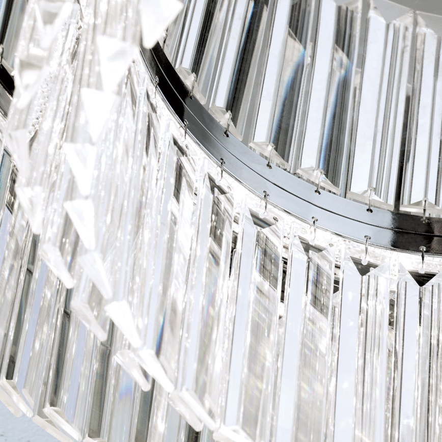 LED Regulowane kryształowe oświetlenie sufitowe PRISM LED/80W/230V śr. 55 cm chrom błyszczący