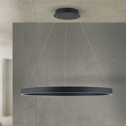 ściemnialny żyrandol wiszący na linku KOLK LED/80W/230V 2700/3000/4000K średnica 80 cm czarny