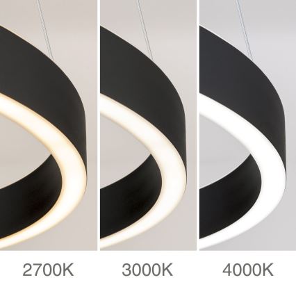 ściemnialny żyrandol wiszący na linku KOLK LED/80W/230V 2700/3000/4000K średnica 80 cm czarny