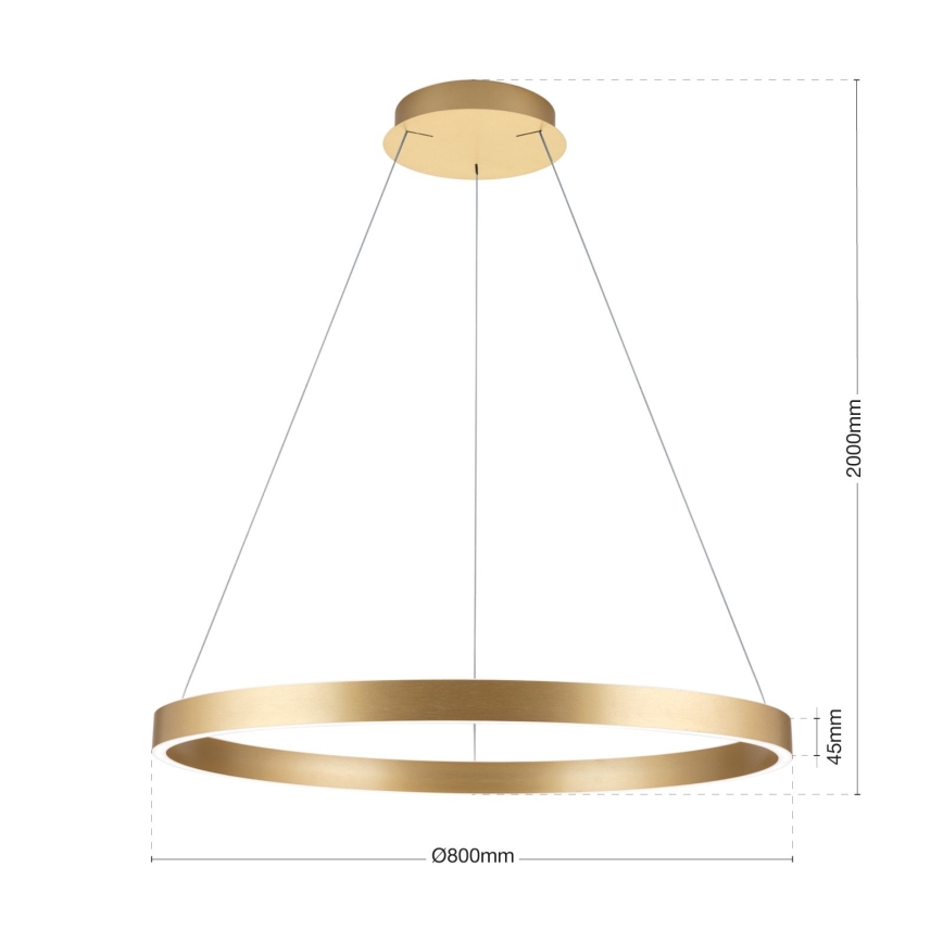 ściemnialna lampa wisząca LED na przewodzie KOLK LED/80W/230V 2700/3000/4000K śr. 80 cm złota