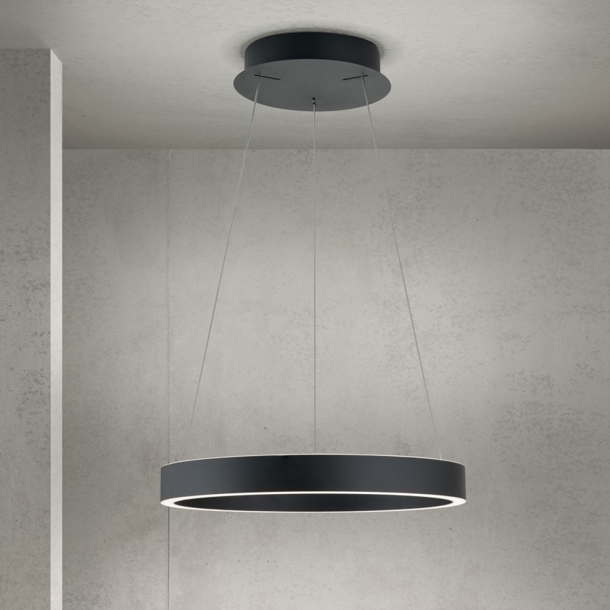 ściemnialna lampa LED wisząca na lince KOLK LED/40W/230V 2700/3000/4000K śr. 40 cm czarna