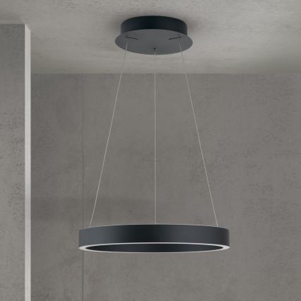 ściemnialna lampa LED wisząca na lince KOLK LED/40W/230V 2700/3000/4000K śr. 40 cm czarna