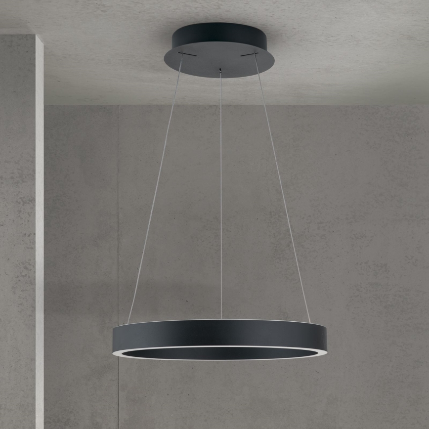 ściemnialna lampa LED wisząca na lince KOLK LED/40W/230V 2700/3000/4000K śr. 40 cm czarna