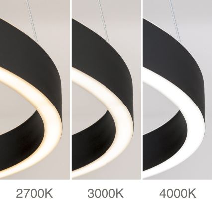 ściemnialna lampa LED wisząca na lince KOLK LED/40W/230V 2700/3000/4000K śr. 40 cm czarna