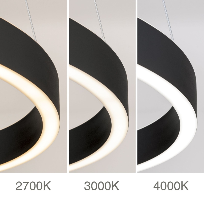 ściemnialna lampa LED wisząca na lince KOLK LED/40W/230V 2700/3000/4000K śr. 40 cm czarna