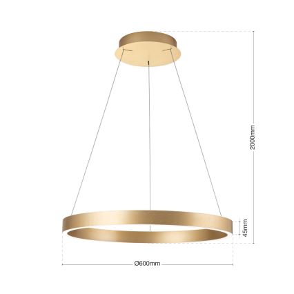 LED ściemnialny żyrandol na lince KOLK LED/60W/230V 2700/3000/4000K śr. 60 cm złoty