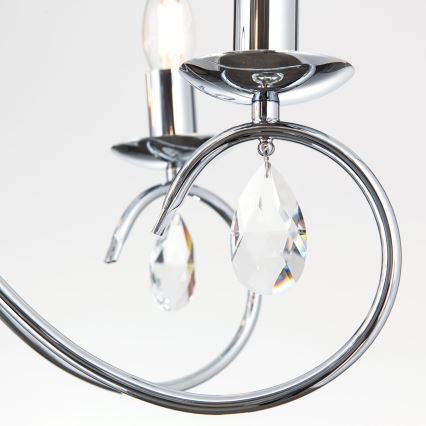 Żyrandol kryształowy na łańcuchu ALESSIA 5xE14/40W/230V chrom błyszczący