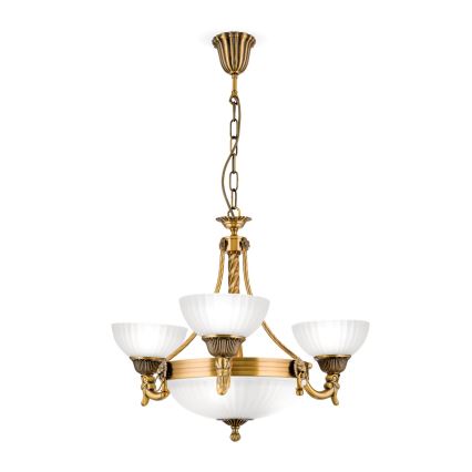 Żyrandol na łańcuchu ROCCA 6xE27/60W/230V śr. 64 cm brąz/biały