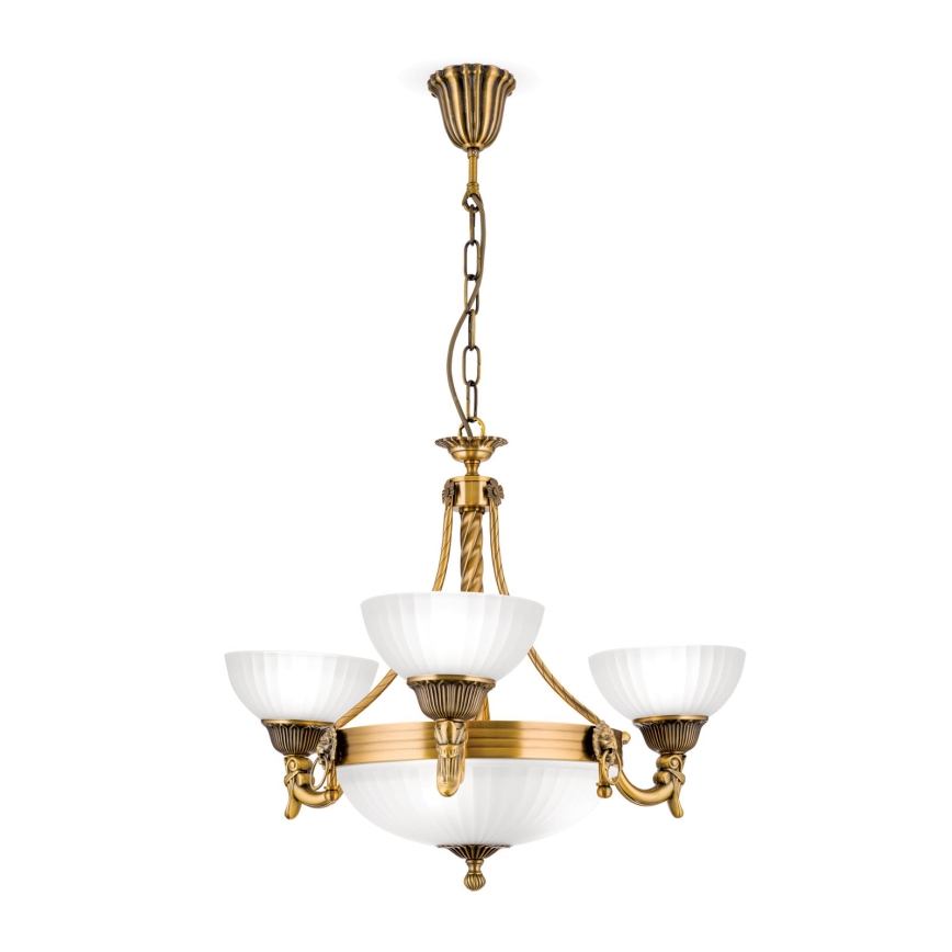 Żyrandol na łańcuchu ROCCA 6xE27/60W/230V śr. 64 cm brąz/biały
