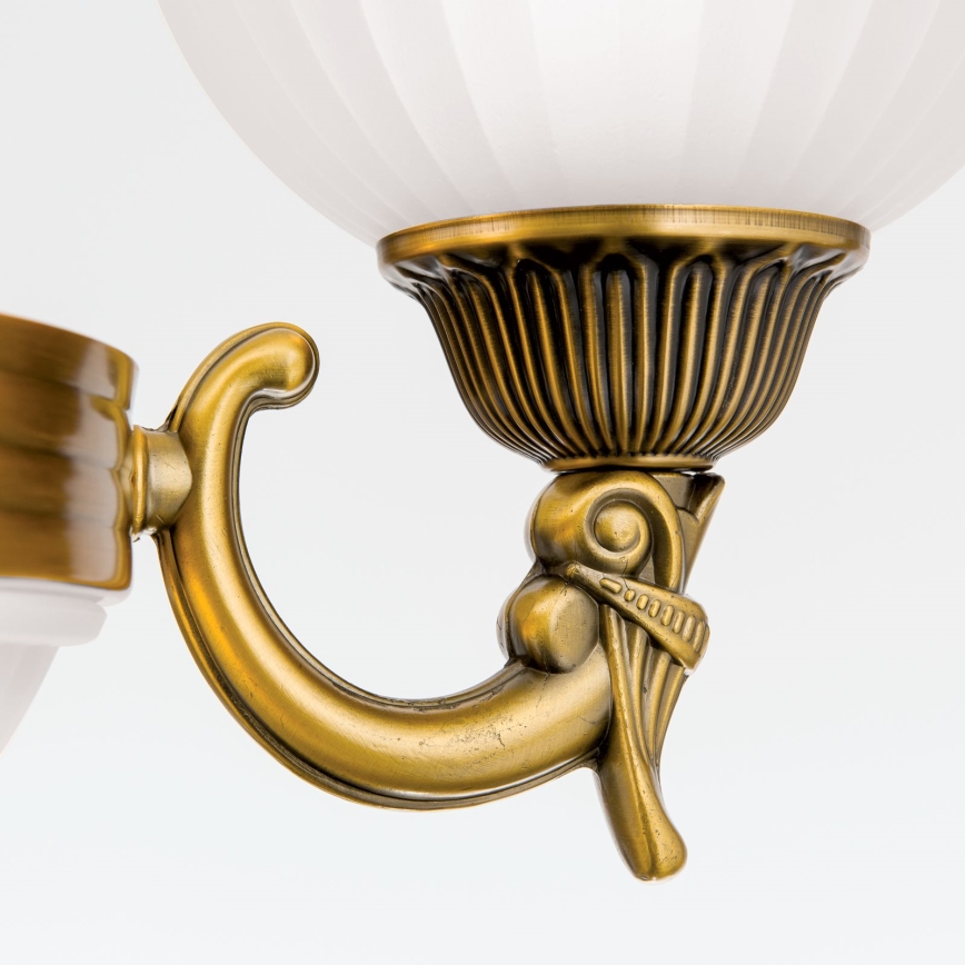 Żyrandol na łańcuchu ROCCA 6xE27/60W/230V śr. 64 cm brąz/biały