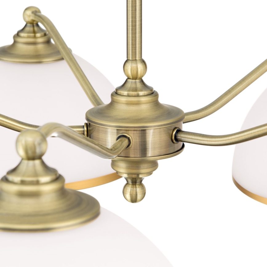Żyrandol na łańcuchu OLD LAMP 5xE27/40W/230V śr. 75 cm biały/mosiądz