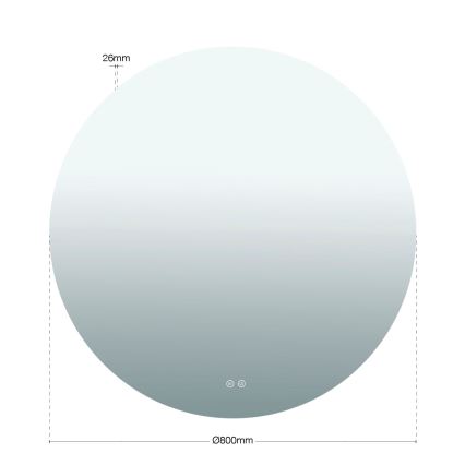 LED łazienkowe lustro ścienne z podświetleniem i ogrzewaniem FOCUS LED/27W/230V 3000/4200/6000K śr. 80 cm IP44