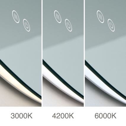 LED Łazienkowe podgrzewane lustro naścienne z podświetleniem FOCUS LED/30W/230V 3000/4200/6000K śr. 100 cm IP44